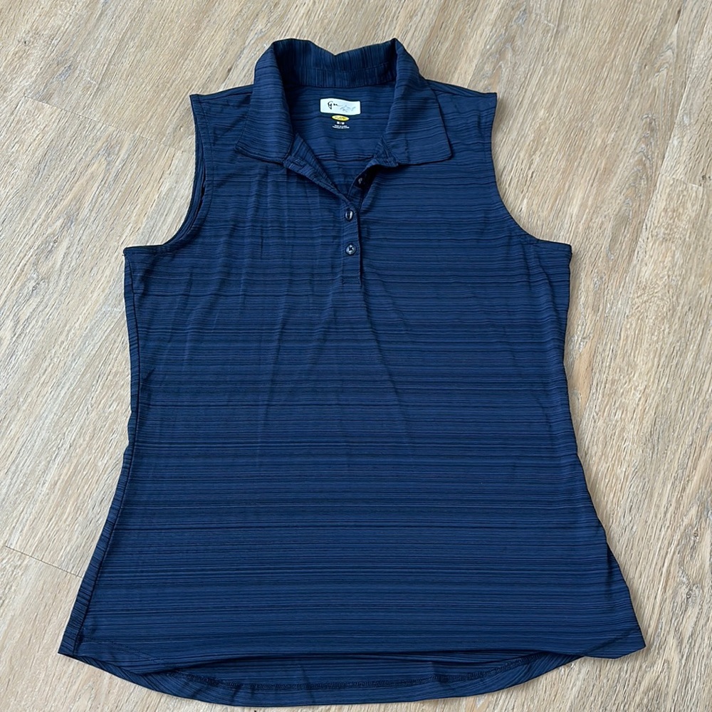 Greg Norman Women’s Polo Sleeveless/Tank Top- Golf/Tennis. Navy Blue. Size M.
